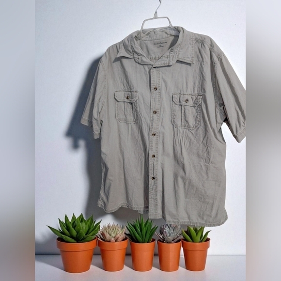 Croft & Barrow Men's Gray Casual Button Down Shirt Size Large (EUC) - Picture 2 of 11